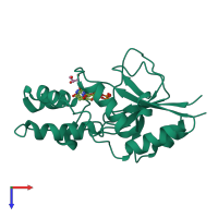 PDB entry 1z4m coloured by chain, top view.