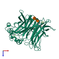 PDB entry 1z4y coloured by chain, top view.