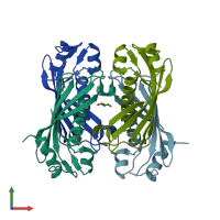 PDB entry 1z54 coloured by chain, front view.