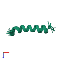 PDB entry 1z64 coloured by chain, ensemble of 11 models, top view.