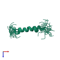 PDB entry 1z65 coloured by chain, ensemble of 22 models, top view.