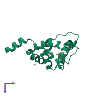 PDB entry 1z67 coloured by chain, top view.