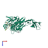 PDB entry 1z6f coloured by chain, top view.
