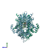 PDB entry 1z6l coloured by chain, side view.