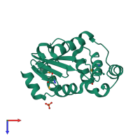 PDB entry 1z6m coloured by chain, top view.