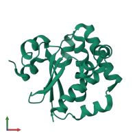 PDB entry 1z6n coloured by chain, front view.