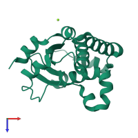 PDB entry 1z6n coloured by chain, top view.