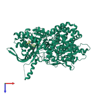 PDB entry 1z6p coloured by chain, top view.