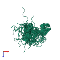 PDB entry 1z6w coloured by chain, ensemble of 20 models, top view.