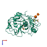 PDB entry 1z70 coloured by chain, top view.