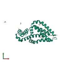 PDB entry 1z77 coloured by chain, front view.