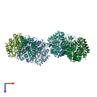 PDB entry 1z7a coloured by chain, top view.