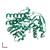 PDB entry 1z7b coloured by chain, front view.