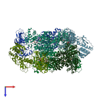 PDB entry 1z7e coloured by chain, top view.