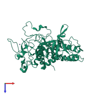 PDB entry 1z7h coloured by chain, top view.