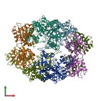 PDB entry 1z7m coloured by chain, front view.