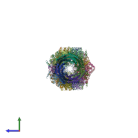 PDB entry 1z7q coloured by chain, side view.