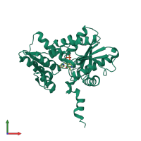 PDB entry 1z7y coloured by chain, front view.