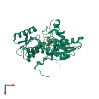 PDB entry 1z7y coloured by chain, top view.