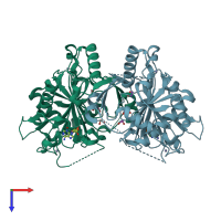 PDB entry 1z84 coloured by chain, top view.