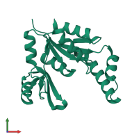 PDB entry 1z8f coloured by chain, front view.