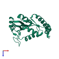 PDB entry 1z8f coloured by chain, top view.