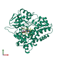 PDB entry 1z8o coloured by chain, front view.