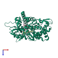 PDB entry 1z8o coloured by chain, top view.
