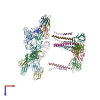 PDB entry 1z8y coloured by chain, top view.