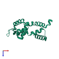 PDB entry 1z91 coloured by chain, top view.