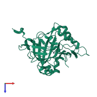 PDB entry 1z93 coloured by chain, top view.