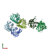 PDB entry 1z94 coloured by chain, front view.