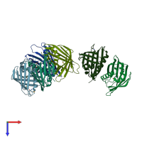 PDB entry 1z94 coloured by chain, top view.