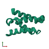 PDB entry 1z9e coloured by chain, ensemble of 15 models, front view.