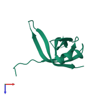PDB entry 1z9f coloured by chain, top view.