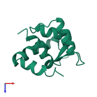 PDB entry 1zac coloured by chain, top view.