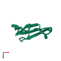 PDB entry 1zad coloured by chain, ensemble of 20 models, top view.