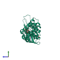 PDB entry 1zao coloured by chain, side view.