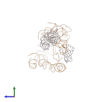 PDB entry 1zc8 coloured by chain, side view.