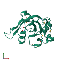 PDB entry 1zce coloured by chain, front view.