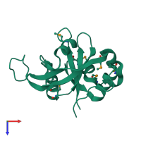 PDB entry 1zce coloured by chain, top view.