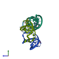 PDB entry 1zci coloured by chain, side view.