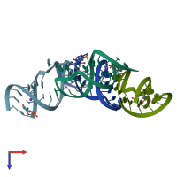 PDB entry 1zci coloured by chain, top view.