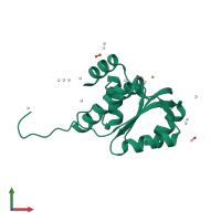 PDB entry 1zd0 coloured by chain, front view.
