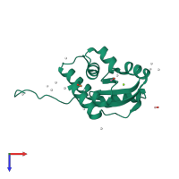 PDB entry 1zd0 coloured by chain, top view.