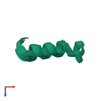 PDB entry 1zdc coloured by chain, ensemble of 24 models, top view.