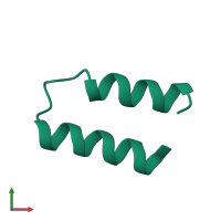 PDB entry 1zdd coloured by chain, front view.