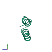 PDB entry 1zdd coloured by chain, side view.