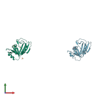 PDB entry 1zdr coloured by chain, front view.