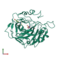 Monomeric assembly 1 of PDB entry 1ze8 coloured by chemically distinct molecules, front view.